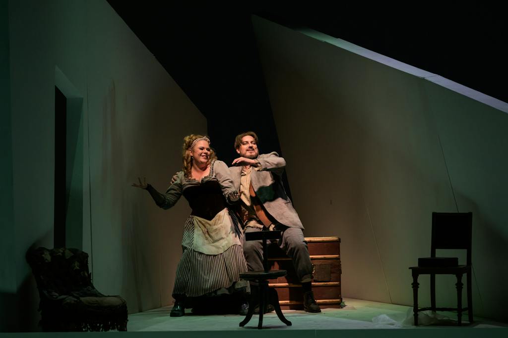 Opera | Sweeney Todd: The Demon Barber of Fleet Street: Jiří Hájek (Sweeney Todd), Tamara Morozová (Mrs. Lovett) – photo: Serghei Gherciu