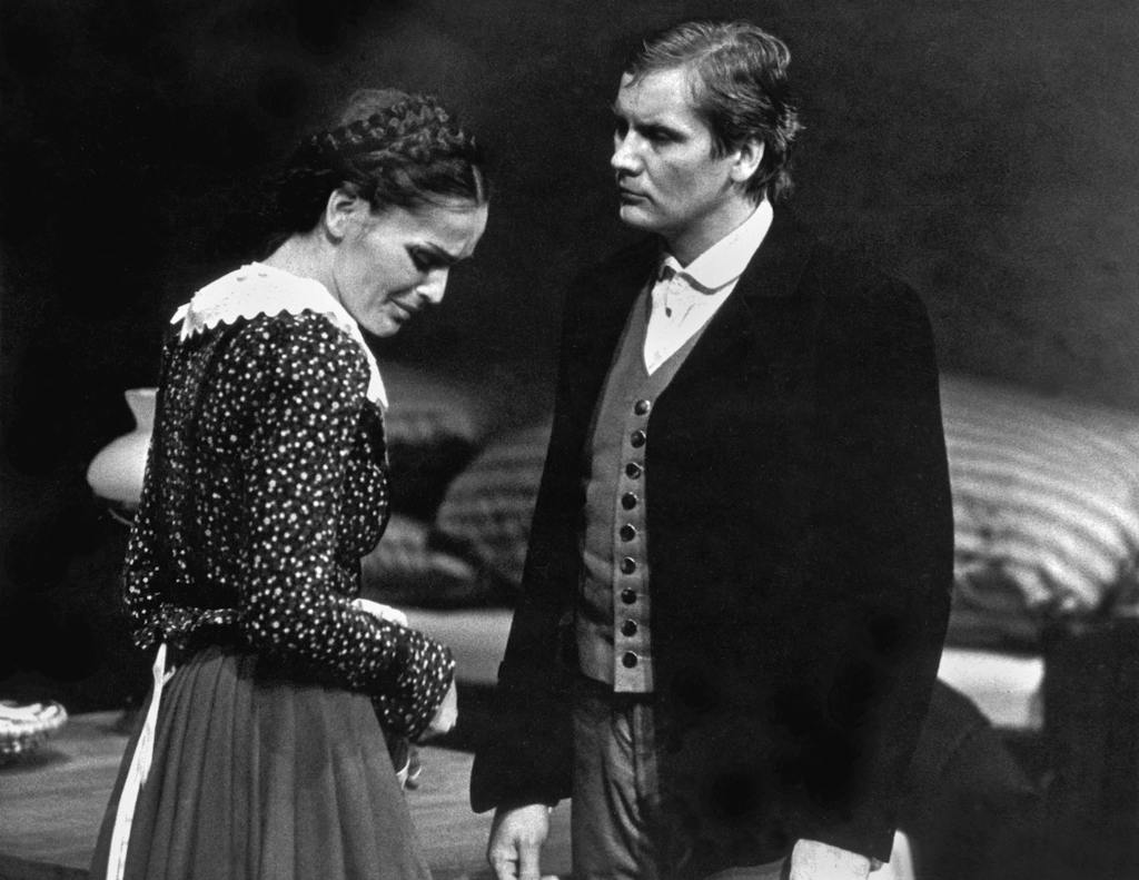 Maryša - 03.04.1980, Eva Jakoubková (Maryša), Jiří Štěpnička (Francek) Foto: Jaromír Svoboda